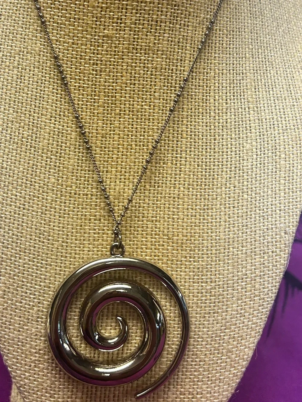 NWOT Free People Silver Spiral Lala Pendant Necklace